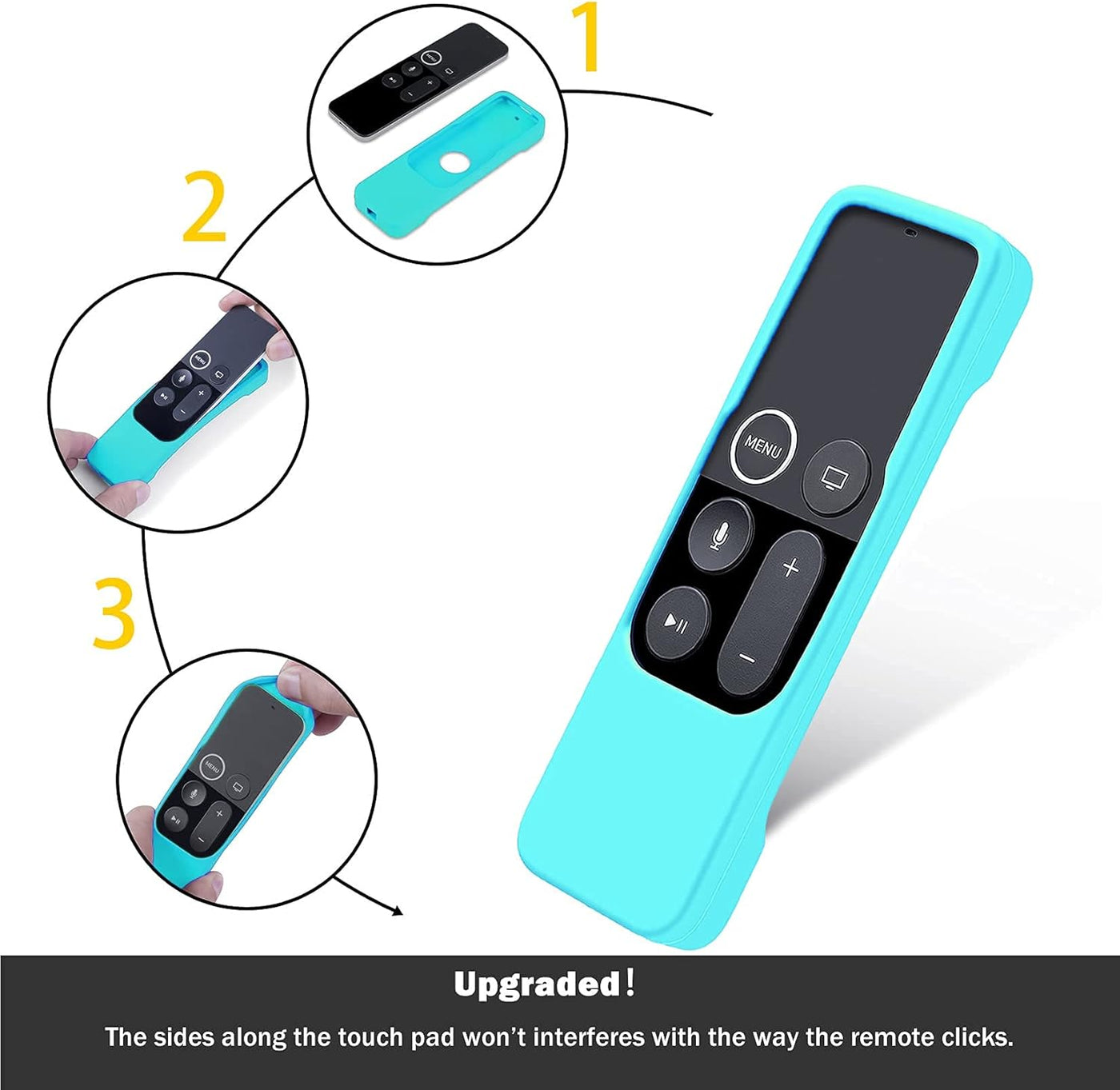 Case Compatible with Apple TV 4K/ 4Th Gen Remote Light Weight Anti-Slip Shock Proof Silicone Cover for Controller for Apple TV Siri Remote Glow in the Dark