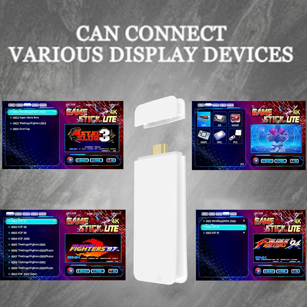 M8 4K Pro Game Stick Mini TV Handheld Game Console Wireless Gamepads Video Game 30000+ Retro HD Output Two-Player for PS1 Etc