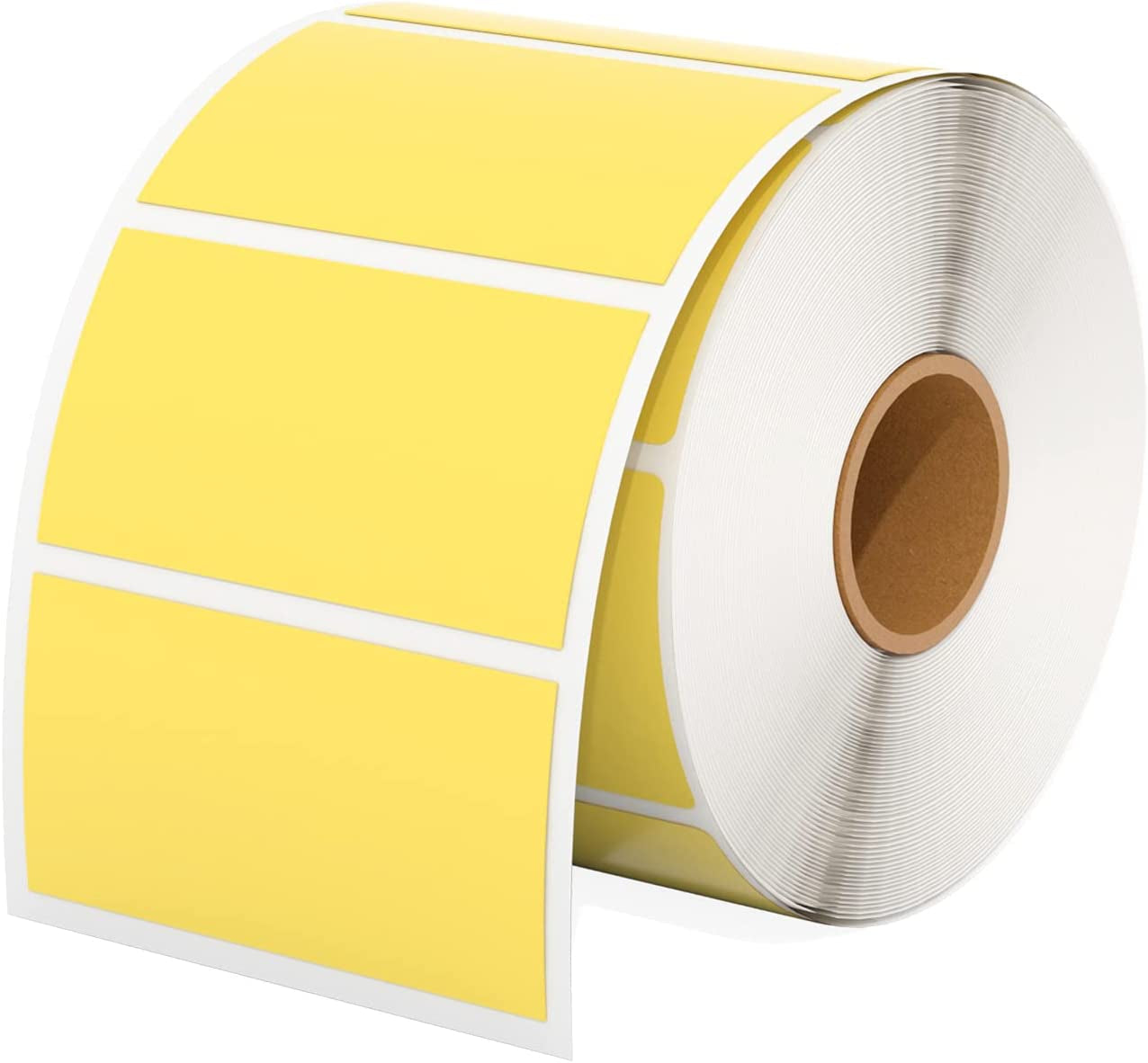 2.25"X1.25" Yellow Direct Thermal Labels, Self-Adhesive Address Shipping Thermal Stickers, Square Label for Thermal Label Printer-1 Roll,1000 Labels